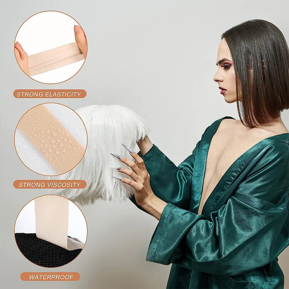 Ultra-Thin Silicone Lace Tape for Wig 4cm x 150cm Non-Slip Lace Wig Grids Silicone Tape Breathable Knots Healer Lace Wig Grip