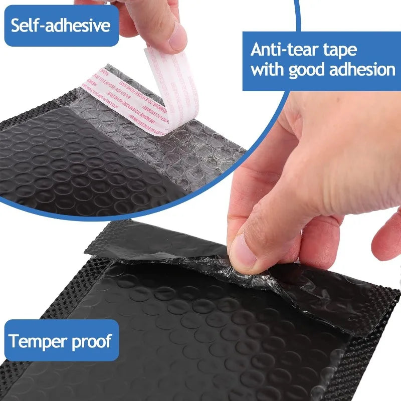 50/10pcs Self-Seal Packaging Bags Black White Bubble Envelopes Bag Waterproof Mailers Shipping Envelope Pouch Storage Organizer