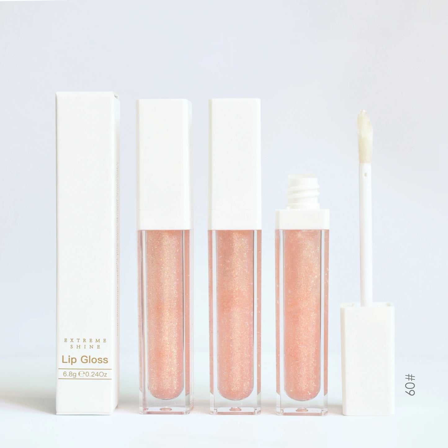 Custom logo nude vegan shimmer lipgloss private label lip gloss